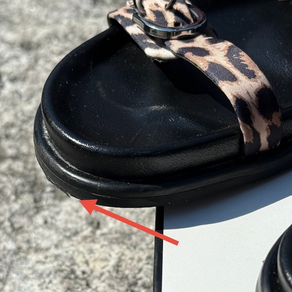 Zara Black and Brown Sandals with Animal Print Size: 9US  40EU - Picture 5 of 5